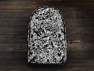 Рюкзак чоловічий жіночий street bag graffiti чорно-білий портфель міський спортивний сумка