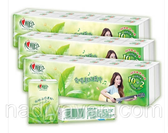 Носові хустки з ароматом зеленого чаю, упаковка 10+2