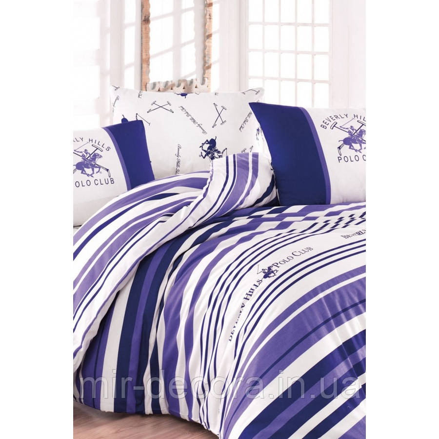 Постільна білизна Beverly Hills Polo Club ранфорс — BHPC 029 Lilac євро, фото 1