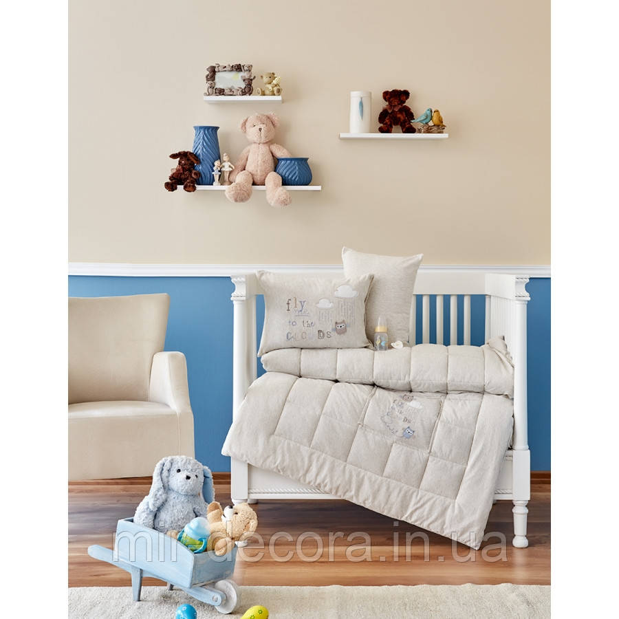 Дитячий набір у ліжечко для немовлят Karaca Home — Cloudy 2018-2 bej (4 предмети)