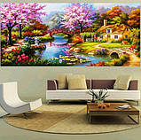 Алмазна мозаїка "Будинок біля річки" повна / Діамантова мозаїка Ріка, фото 3