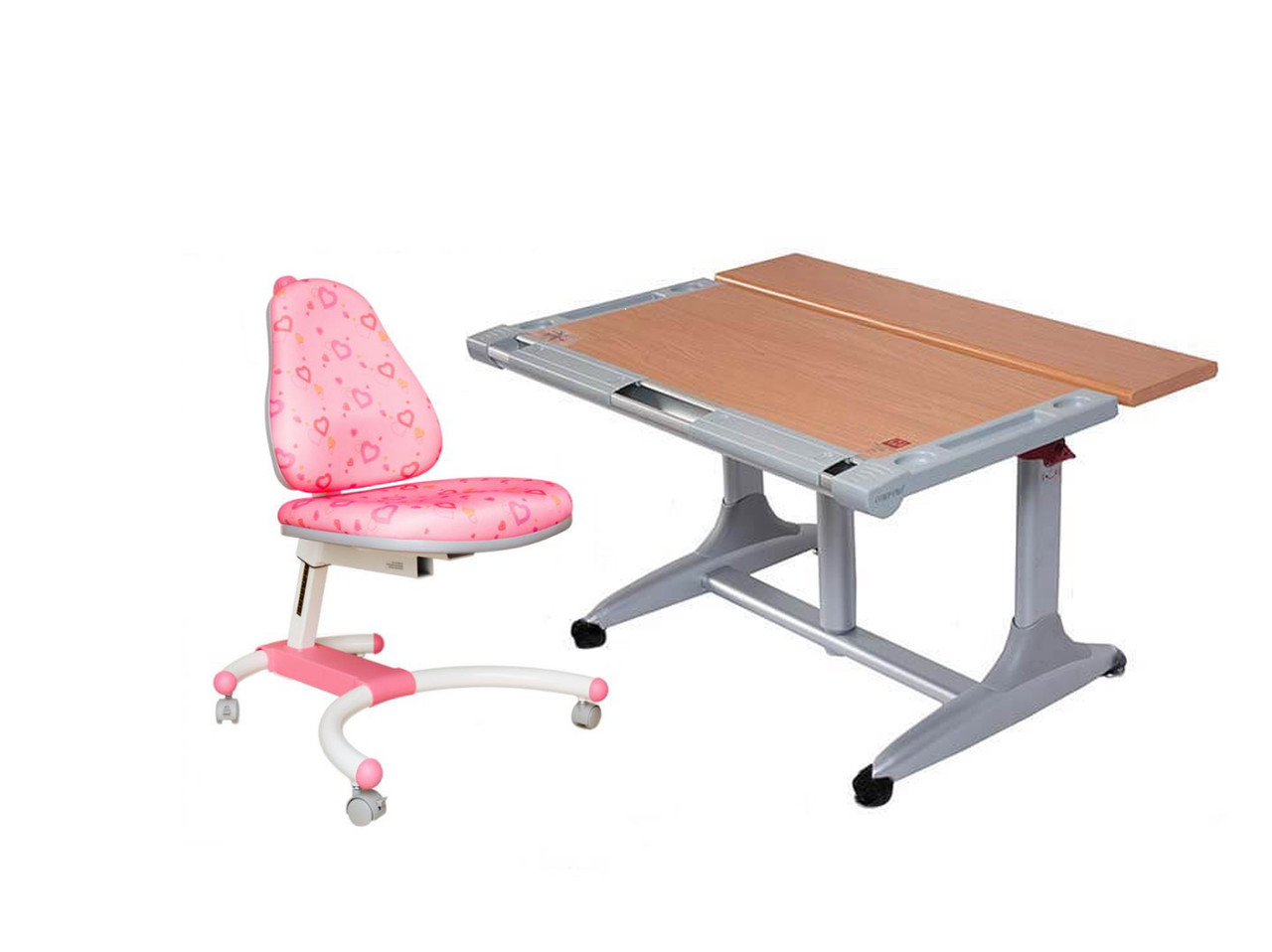 Комплект меблів для школяра парта+стілець КД-338 BRISTOL+ КУ639 HAPPY CHAIR Blooming flower