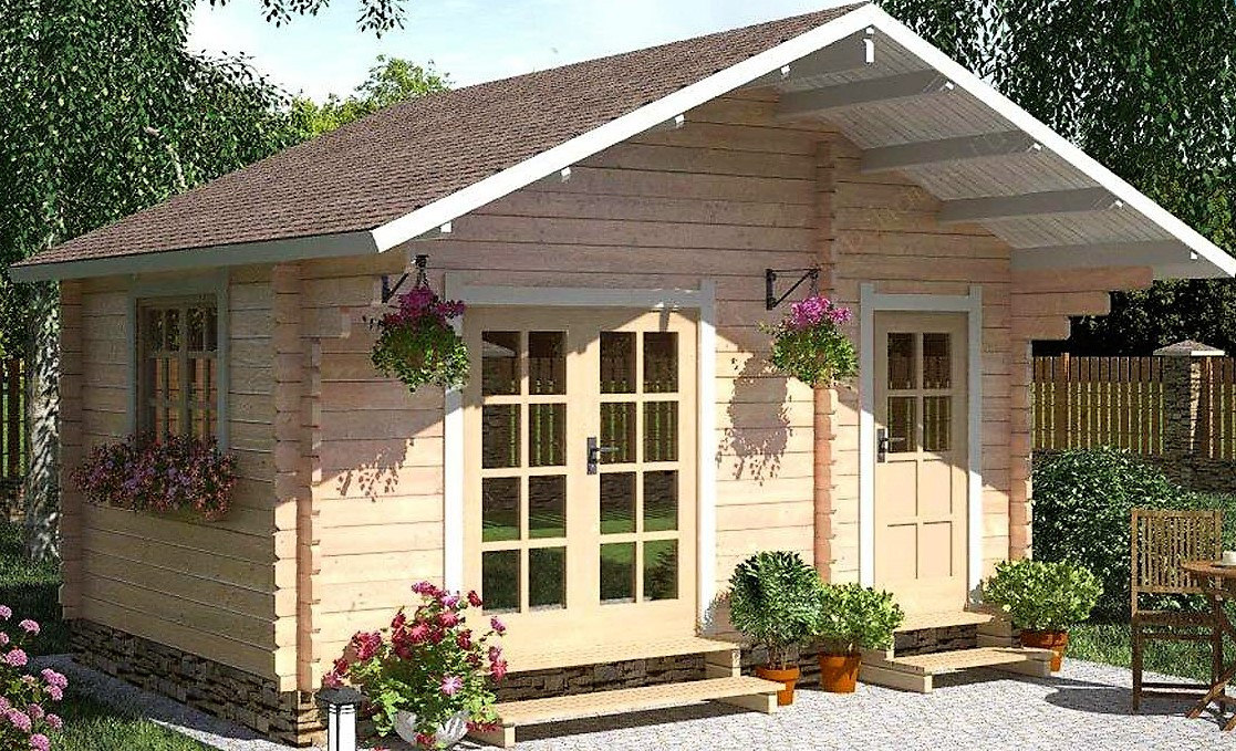 дачные садовые домики из бруса фото