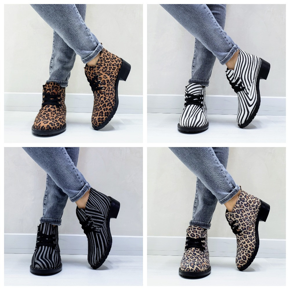 Жіночі демісезонні черевички Desert з принтом із натурального нубуку, фото 1