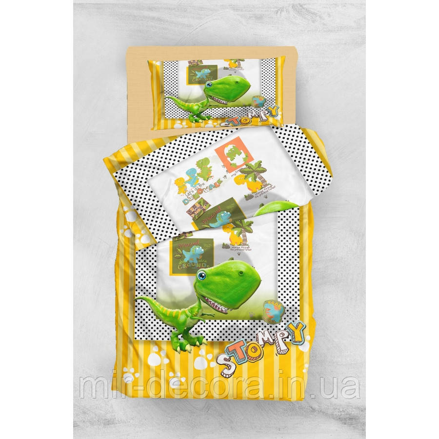 Постільна білизна Eponj Home 3D Micro Satin — Stompy Sari-Yesil підліткова
