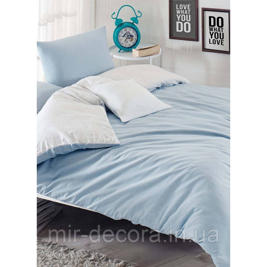 Постільна білизна Eponj Home Paint — Mix A.mavi-Beyaz ранфорс євро, фото 1