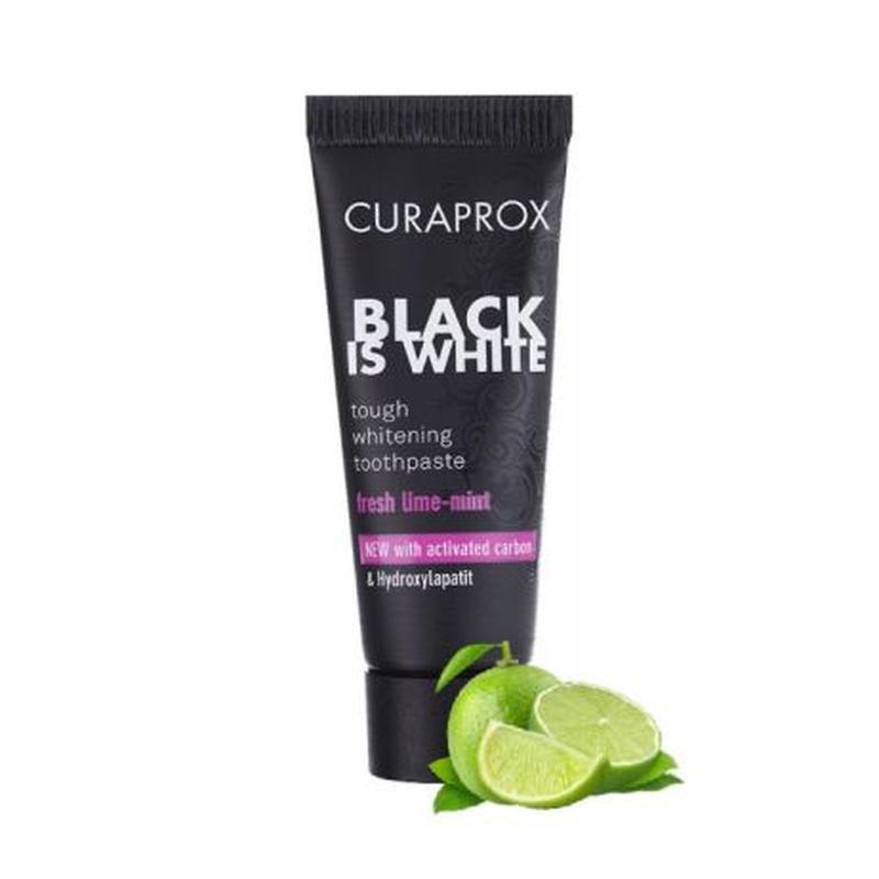 Зубна паста Curaprox Black is White mini (чорне паковання), 10 мл, фото 1