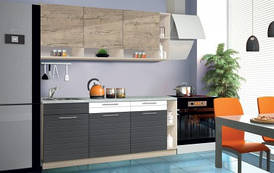 Кухня Монро 2 метри сірий шифер, сірий шифер/дуб крафт білий Модерн