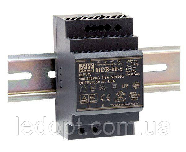 Блок живлення Mean Well на DIN-рейку 54W DC12V (HDR-60-12)