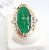 Серебряный перстень с зеленым улекситом Изабелла