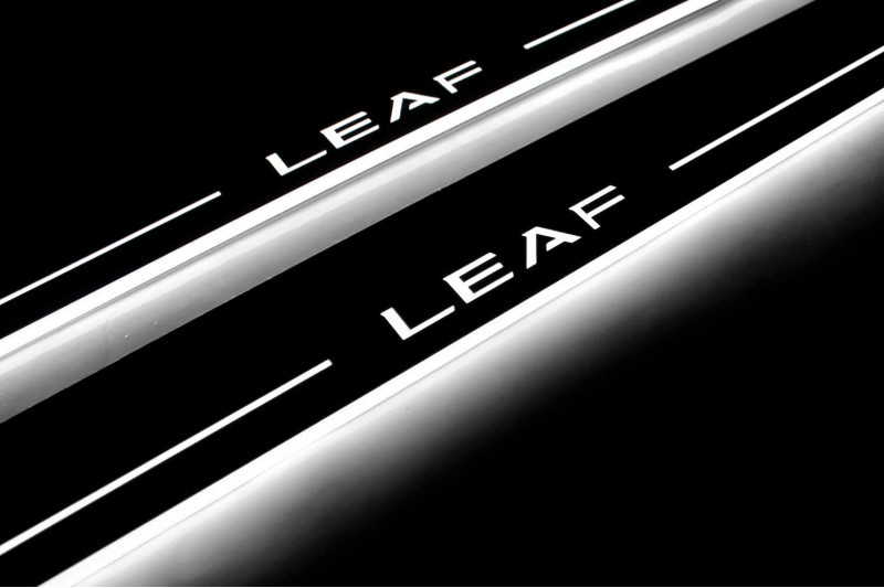 Накладки на пороги з підсвічуванням для Nissan Leaf II (2017-н. д.), фото 1