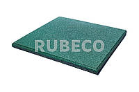 Резиновая плитка 500х500х20 мм TM Rubeco. Резиновые плиты зеленые 50х50х2 см