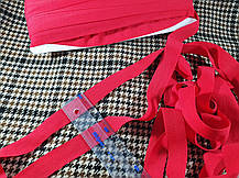 Трикотажна бейка стрейч матовий колір червоний 20 мм, фото 3