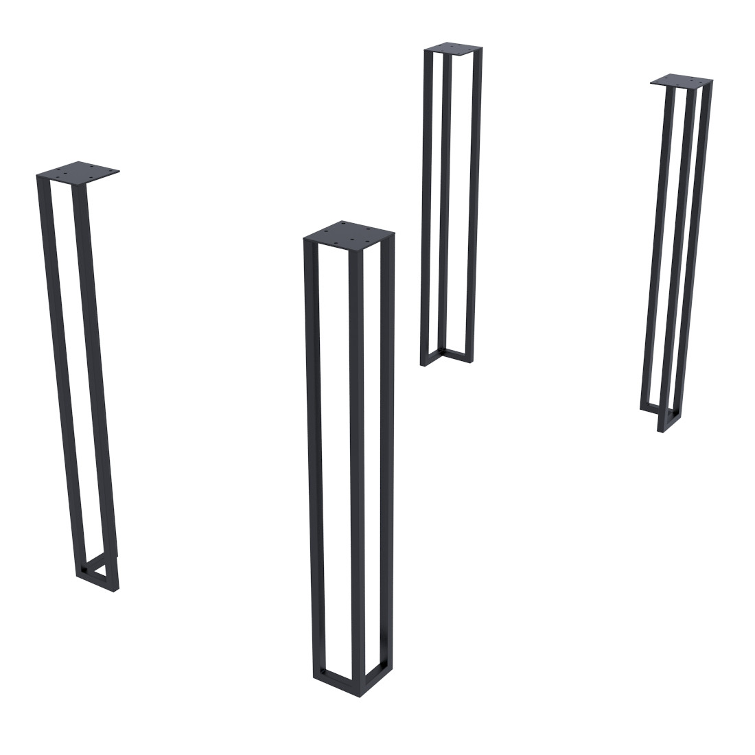 Опора для столу Сквер метал чорний матовий комплект з чотирьох ніжок 72h (Loft Design TM), фото 1