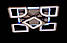 Стельова світлодіодна люстра квадрати з пультом та підсвічуванням до 20 кв.м колір Чорний 85 Ват Linisoln 5543/4+1S BHR 3color, фото 2