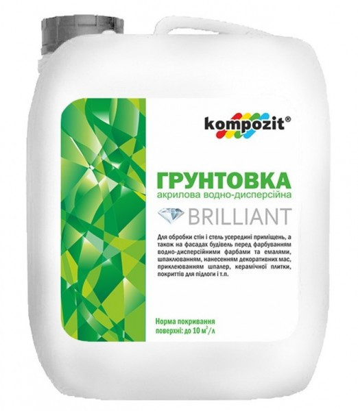 Ґрунтовка акрилова Kompozit Brilliant 10 л (Композит Діамант)