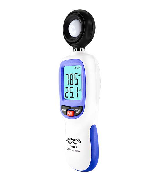 WINTACT WT81B. Люксметр, вимірювач рівня освітленості з термометром та Bluetooth