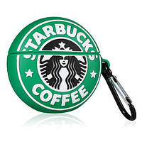 Чехол для наушников Apple AirPods Alitek Logo Starbucks (Старбакс) + карабин