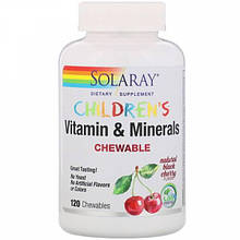 Solaray Дитячі жувальні вітаміни і мінерали натуральний смак чорної вишні, 120 жувальних таблеток