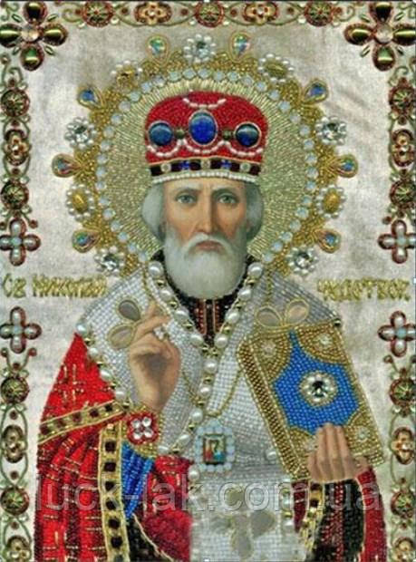Алмазна вишивка Ікона, Святий Микола Чудотворець, 30х40 см, круглі стрази