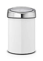 Бак для мусора Brabantia Touch Bin, об'єм 3 л, 28х18,4 см, білий (364488)