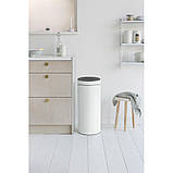 Бак для сміття Brabantia Touch Bin, об'єм 30 л, білий (115141), фото 10