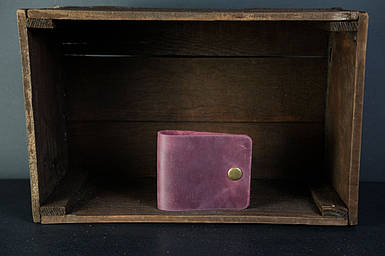 Шкіряний гаманець портмоне Жорик, натуральна Вінтажна шкіра, колір Бордо