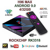 TV-Приставка H96 Max 4/32GB ROCKCHIP RK3318 (Android Smart BOX, Андроид Смарт ТВ Приставка, Андроїд тв бокс)
