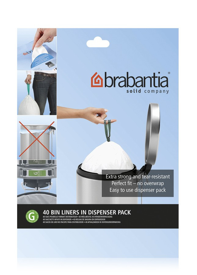 Набір пакетів для сміття Brabantia (23/30 л), "G", 40 шт. (375668)