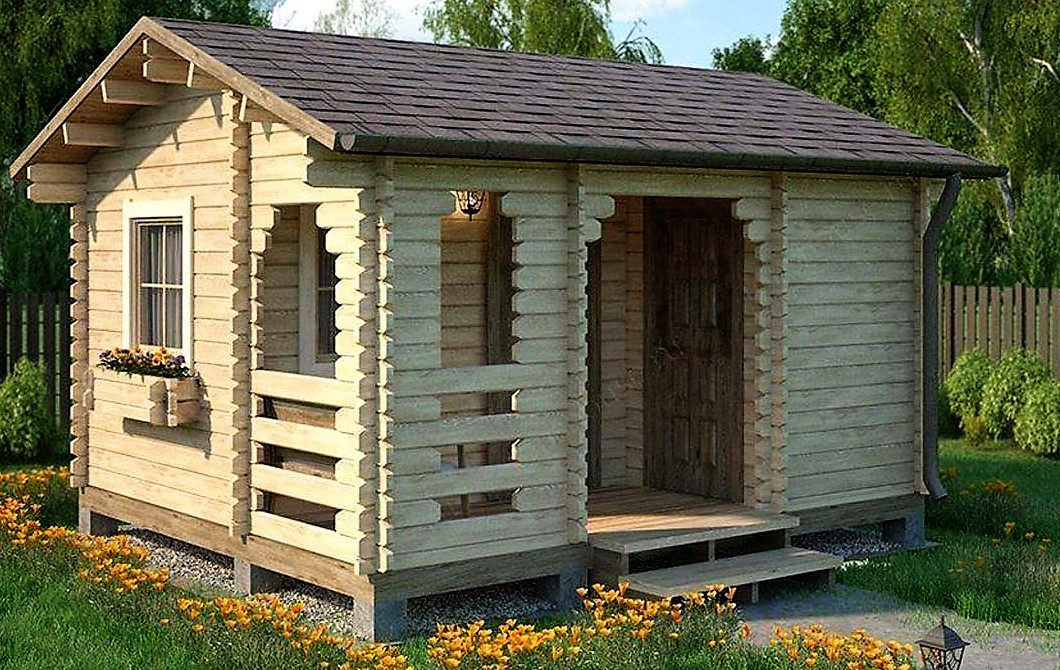 дачные садовые домики из бруса фото