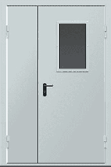 Протипожежні двері EI 60 серії "Бар'єр 1" 2070х1170 мм зі склом 600х400 мм