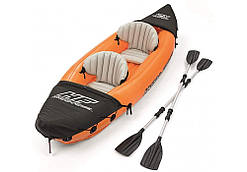 Двомісна надувна байдарка (каяк) Bestway 65077 Lite-Rapid X2 Kayak, 321 см x 88 см, з веслами, синя