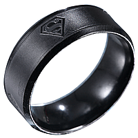Кільце з нержавіючої сталі "Супермен", чорне анодування, 1208КЖ 19