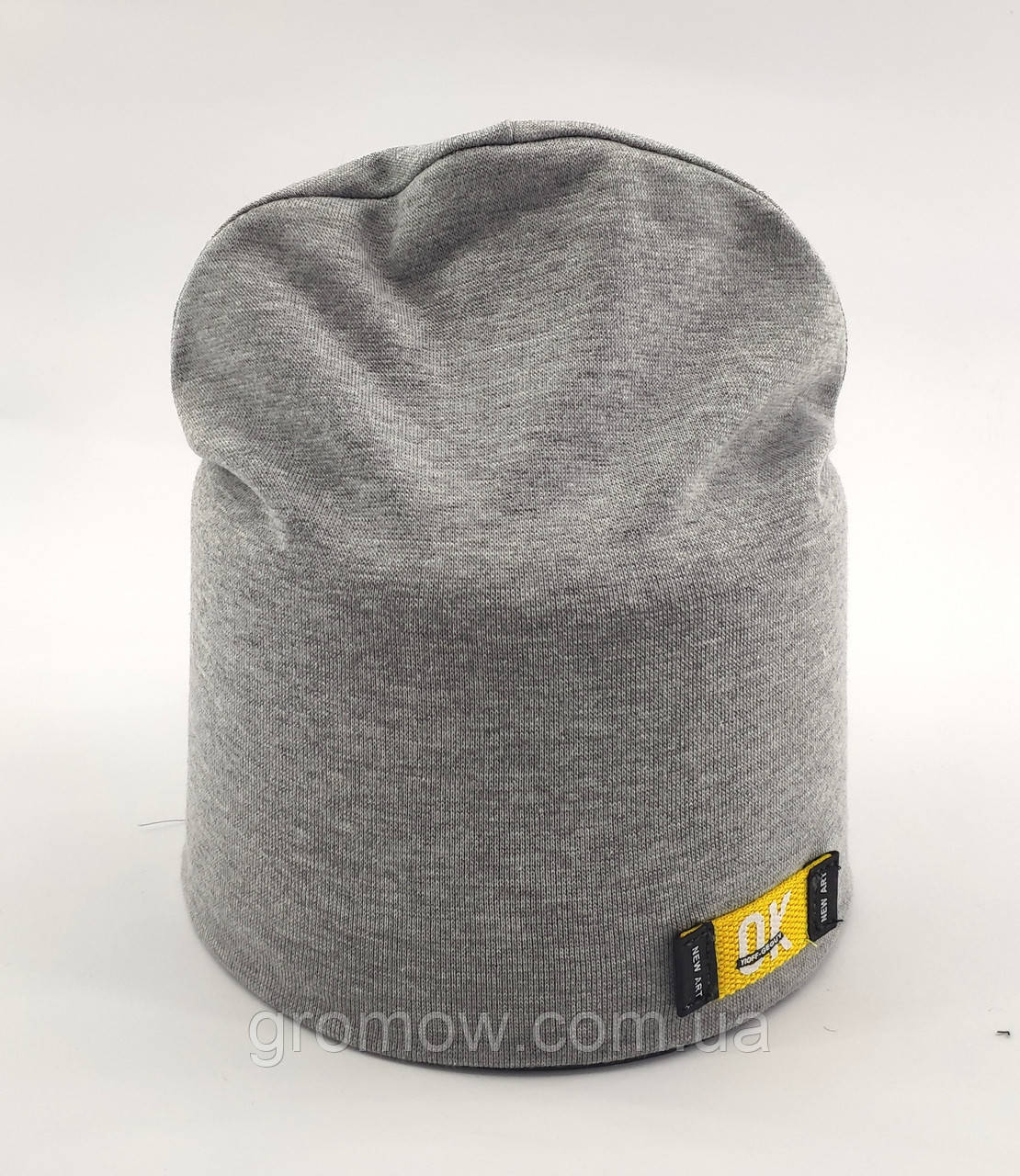 Шапка дитяча трикотажна подвійна головні убори дитячі головні убори світло-сірий (ШД181), фото 1