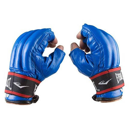Рукавички шингарди сині шкіряні на липучці Everlast розмір S, фото 3