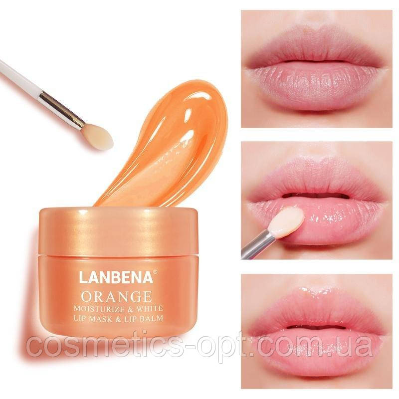 Ультрапоживна нічна маска-бальзам для губ Lanbena Orange Lip Mask & Lip Balm, 20 г, фото 1