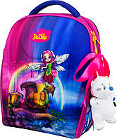 Ортопедичний рюкзак (ранець) у школу з наповненням рожевий для дівчаток Delune з Феєю для 1-4 класу 35х27х16 см (7mini-017)