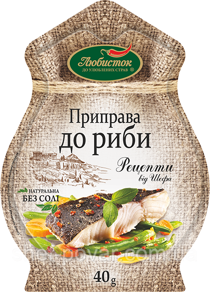 «Рецепти від Шефа» Приправа до риби без солі 40 г ТМ "Любісток"