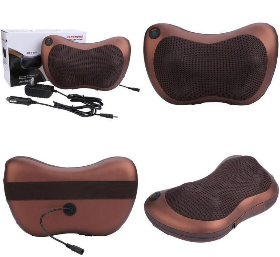 Роликовий масажер для спини і шиї Massage pillow (масажна подушка), фото 1