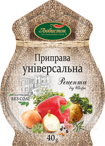 «Рецепти від Шефа» Приправа Універсальна без солі 40 г ТМ "Любісток"