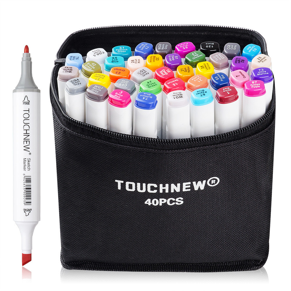 Маркери для скетчинга «Touchnew» 40 кольорів. Набір для дизайнерів одягу