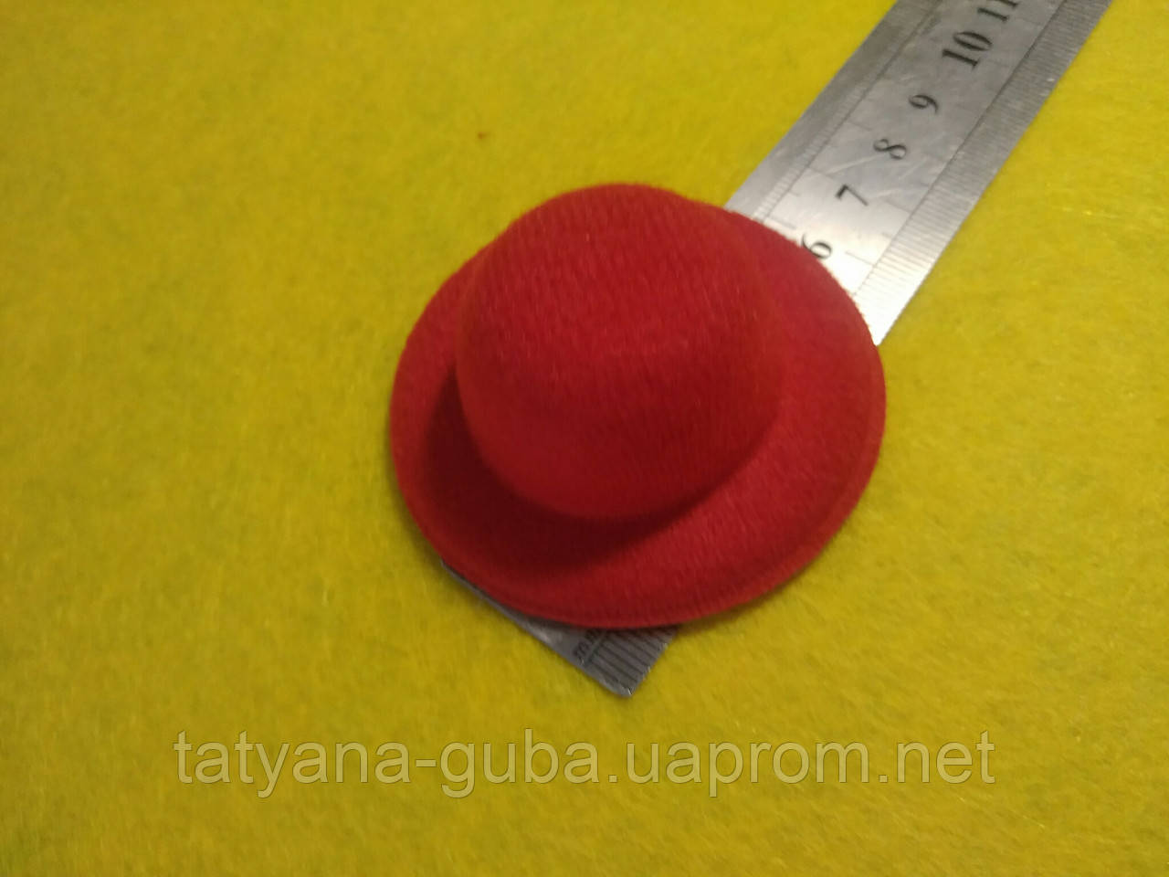 Основа капелюха з фетру червона 6 см діам.