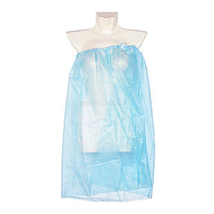 Пеньюар одноразовий на гумці (80х150 см), блакитний