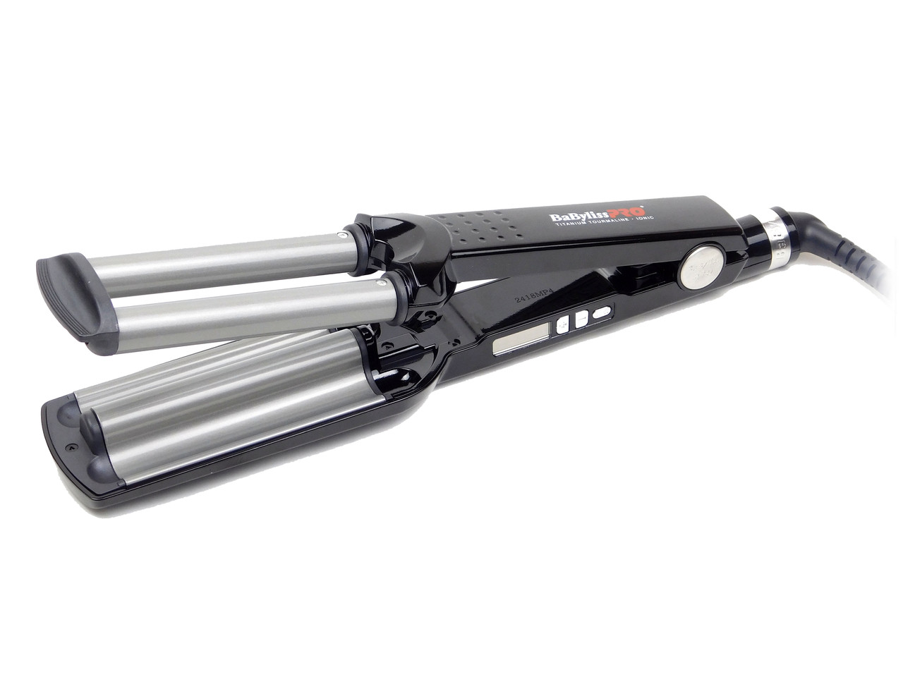 Потрійна плойка з турмаліновим покриттям BaByliss BAB2369TTE Ionic 3D Waver 19мм титан, фото 1