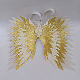 Крила ангела Білі золоті Крила айворі Прикраса молочні крила ангела, фото 3