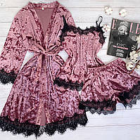 Жіночий халат L-XL розмір темно-рожевий