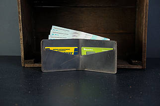 Шкіряний гаманець портмоне Компакт, натуральна Вінтажна шкіра, колір коричневий відтінок Шоколад, фото 3