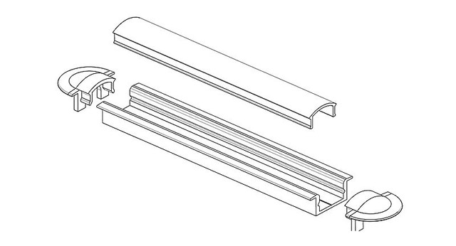 Врезной LED профиль для светодиодной ленты чертеж