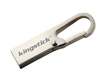 USB Флешка для компьютера 32ГБ Kingstick 32gb металлическая флешка с карабином Серебристый