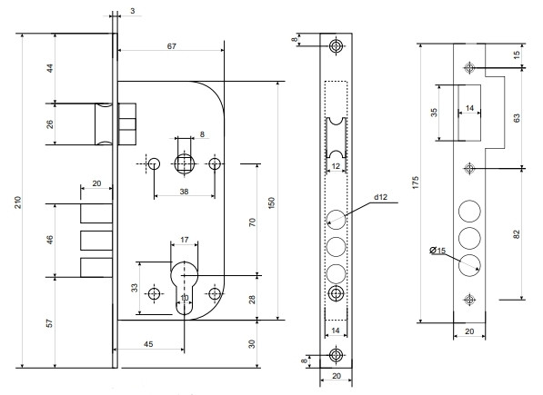  Схема замку Apecs1523/60-Ni 